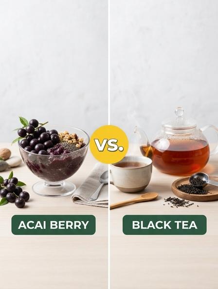 Acai Berry vs Black Tea: Comparing Antioxidant Levels, Flavor Profiles, and Preparation Differences