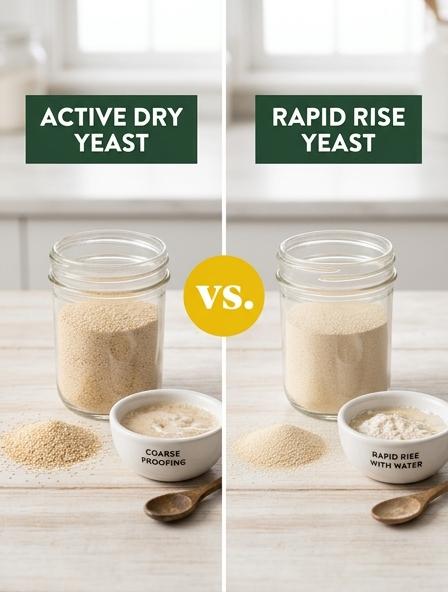 Active Dry Yeast vs Rapid Rise Yeast: The Differences in Fermentation Speed, Activation Requirements, and Flavor Profiles.