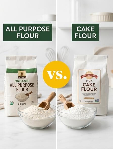 All Purpose Flour vs Cake Flour: The Differences in Protein Content, Crumb Texture, and Baking Performance.