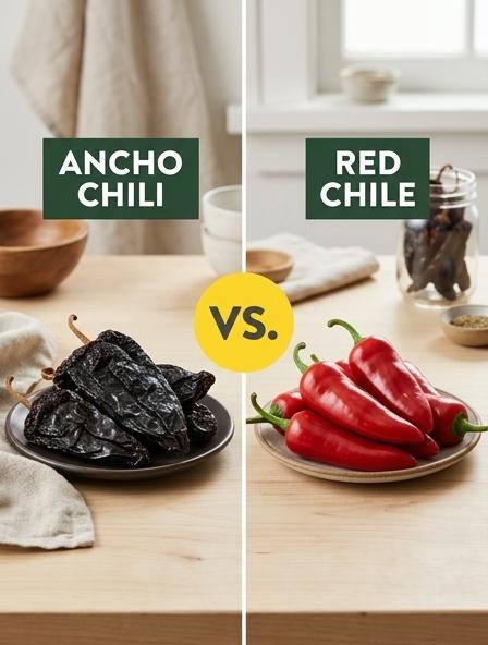 Ancho Chili vs Red Chile : Are They The Same? Flavor Profiles, Heat Intensity, and Culinary Uses