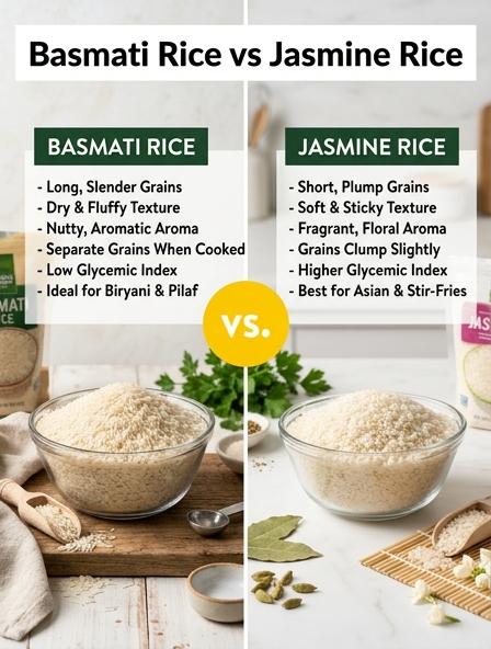 Basmati Rice vs Jasmine Rice : Are They The Same? Texture, Aroma, and Nutritional Value