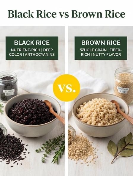 Black Rice vs Brown Rice: Comparing Nutrition, Texture, and Glycemic Index Differences