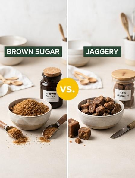 Brown Sugar vs Jaggery : Are They The Same? Nutritional Value, Baking Performance, and Glycemic Index