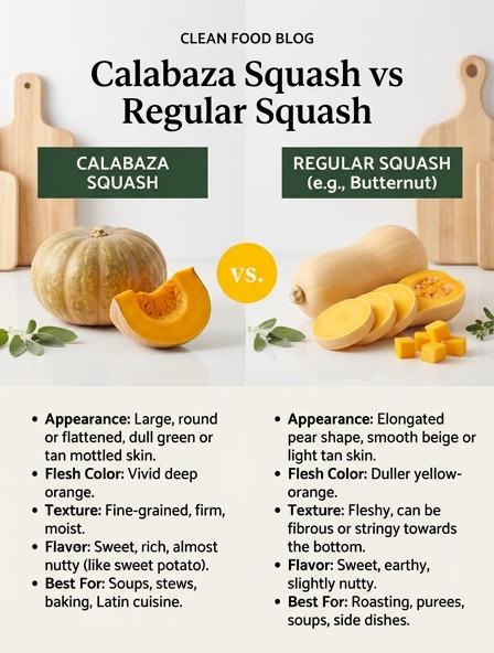 Calabaza Squash vs Regular Squash: The Differences in Culinary Texture, Nutritional Density, and Cooking Performance.