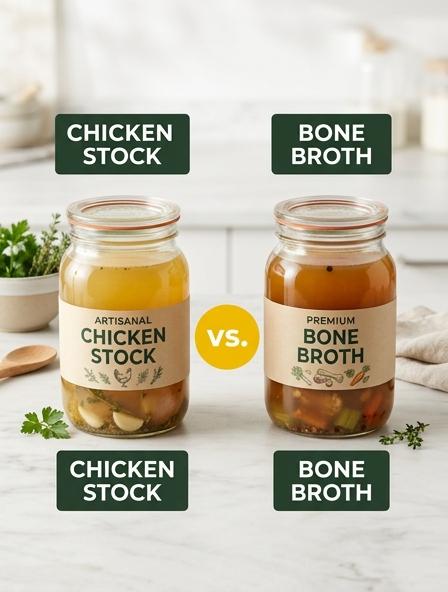 Chicken Stock vs Bone Broth: Comparing Nutrition, Culinary Application, and Extraction Differences