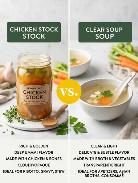 Chicken Stock vs Clear Soup : Comparing Nutritional Profile, Culinary Performance, and Flavor Depth Differences