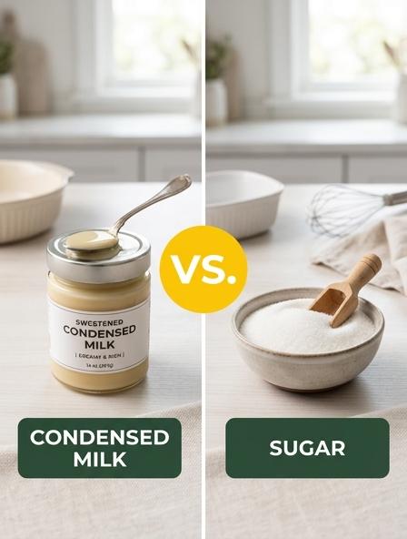 Condensed Milk vs Sugar: The Differences in Texture, Moisture Retention, and Nutritional Value.