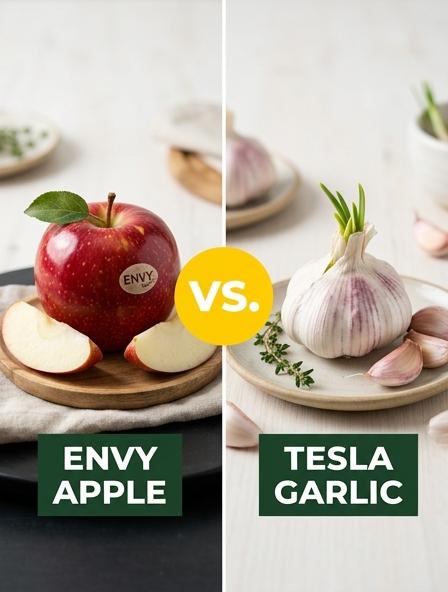 Envy Apple vs Tesla Garlic: Are They The Same? Flavor Profiles, Health Benefits, and Culinary Performance