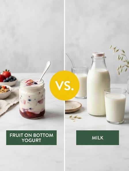 Fruit on Bottom Yogurt vs Milk : Are They The Same? Baking Texture, Nutritional Content, and Digestive Health