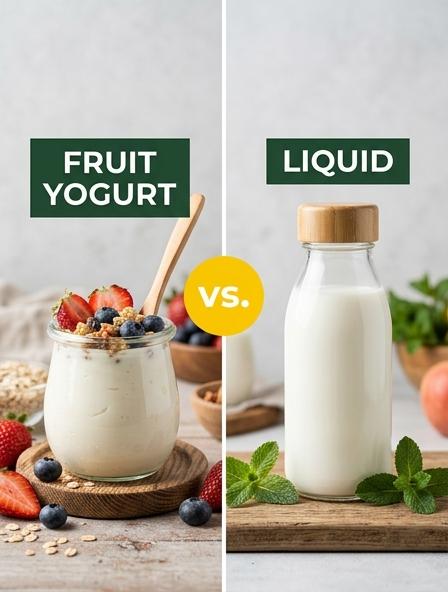 Fruit Yogurt vs Liquid Yogurt: Comparing Nutritional Density, Structural Stability, and Culinary Performance Differences.