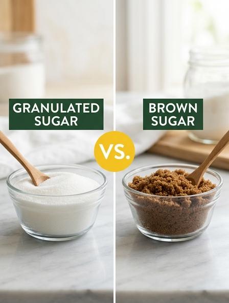 Granulated Sugar vs Brown Sugar: The Differences in Baking Performance, Flavor Profiles, and Chemical Functionality.