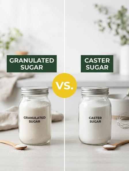 Granulated Sugar vs Caster Sugar : Are They The Same? Texture Differences, Dissolving Rates, and Baking Performance.