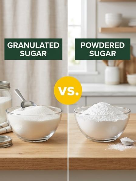 Granulated Sugar vs Powdered Sugar : Which is Best for Baking Texture, Aeration, and Frosting Stability?