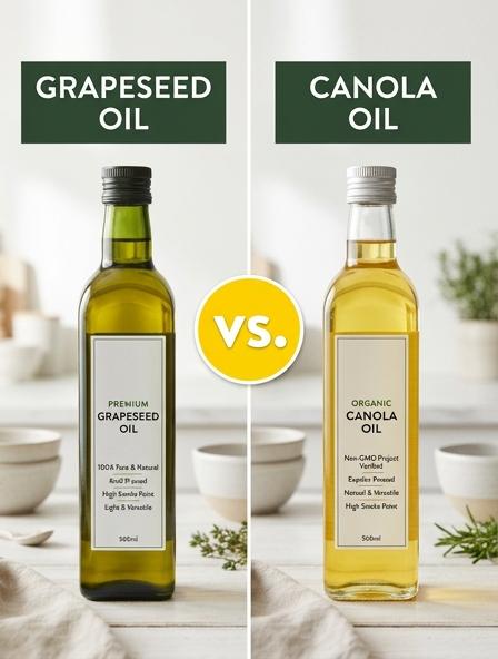 Grapeseed Oil vs Canola Oil : Are They The Same? Smoke Points, Nutritional Profiles, and Cooking Versatility