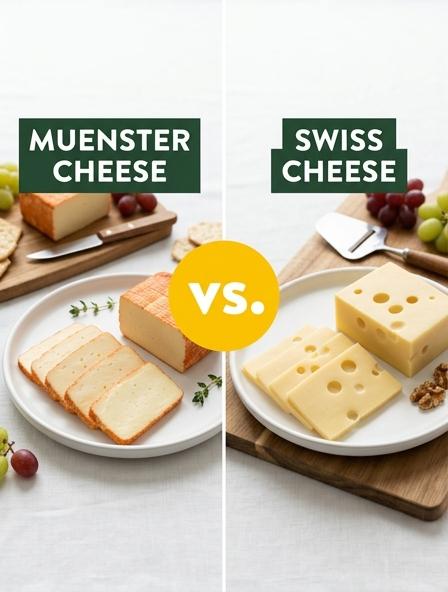 Muenster Cheese vs Swiss: Are They The Same? Melting Performance, Flavor Profiles, and Nutritional Breakdown.