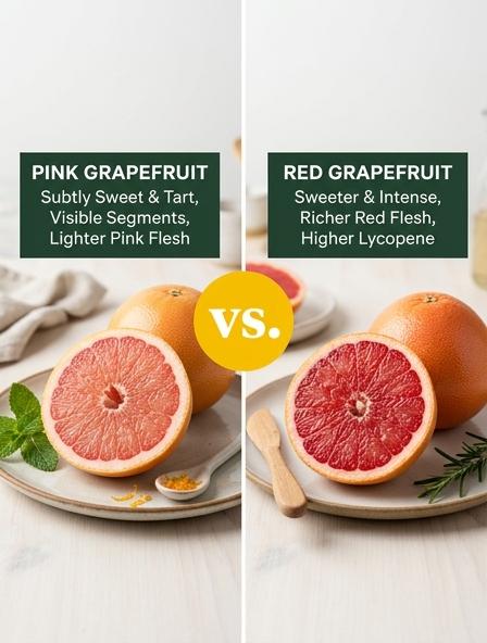 Pink Grapefruit vs Red Grapefruit: The Differences in Nutritional Profile, Flavor Balance, and Culinary Performance.
