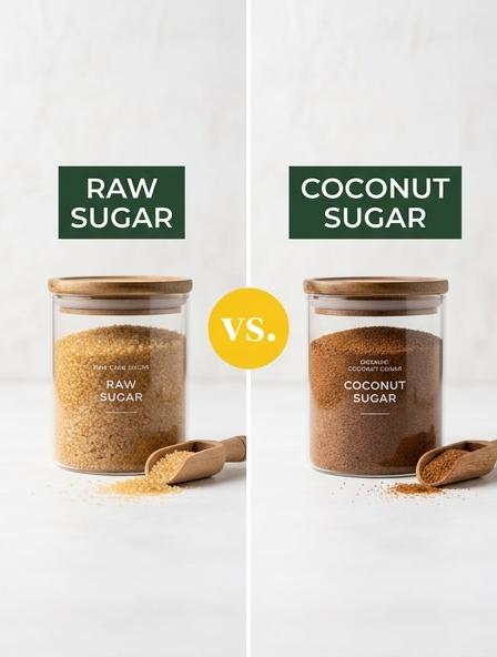 Raw Sugar vs Coconut Sugar: Comparing Nutrition, Baking Performance, and Health Impact Differences
