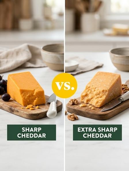 Sharp Cheddar vs Extra Sharp Cheddar: Comparing Melting Performance, Texture, and Nutritional Density Differences