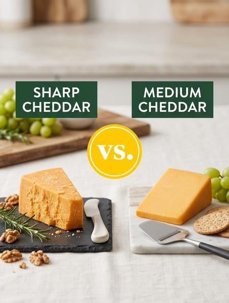 Sharp Cheddar vs Medium Cheddar : Comparing Flavor Intensity, Culinary Performance, and Nutritional Profile Differences