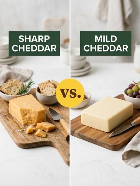Sharp Cheddar vs Mild Cheddar: The Differences in Melting Consistency, Flavor Intensity, and Nutritional Variance.
