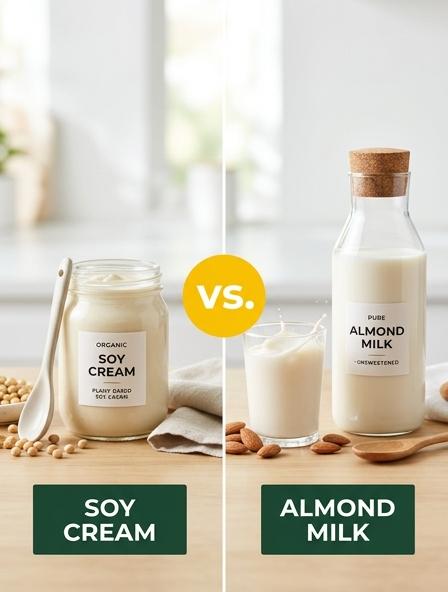 Soy Cream vs Almond Milk : Comparing Cooking Stability, Nutritional Profile, and Culinary Performance Differences.