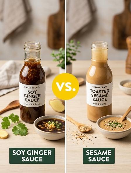 Soy Ginger Sauce vs Sesame Sauce : Are They The Same? Flavor Profiles, Nutritional Values, and Heat Stability.