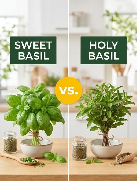 Sweet Basil vs Holy Basil: Are They The Same? Flavor Profiles, Culinary Uses, and Health Benefits.