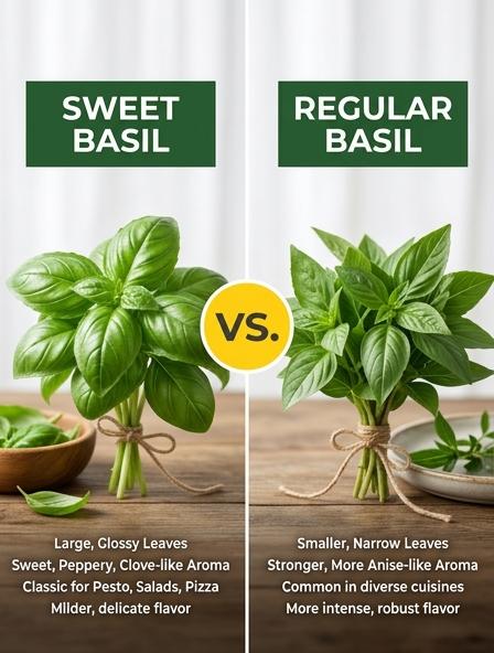 Sweet Basil vs Regular Basil: Which is Best for Flavor Intensity, Cooking Performance, and Nutrient Density?