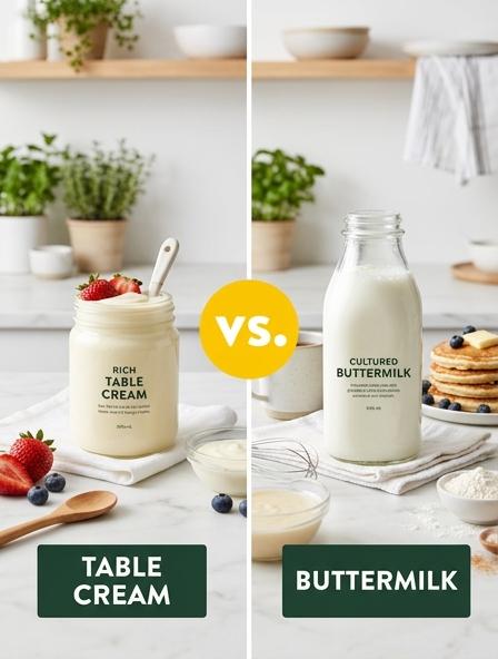 Table Cream vs Buttermilk: Which is Best for Baking, Meat Tenderizing, and Digestive Health?