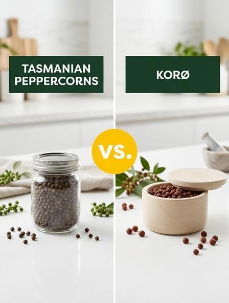 Tasmanian Peppercorns vs Korø : The Differences in Flavor Profile, Heat Intensity, and Sensory Experience