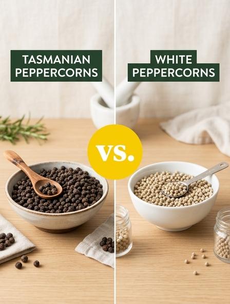 Tasmanian Peppercorns vs White Peppercorns: Which is Best for Flavor Intensity, Nutritional Value, and Culinary Performance?