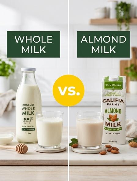 Whole Milk vs Almond Milk: Comparing Nutritional Profiles, Culinary Performance, and Texture Differences