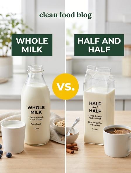 Whole Milk vs Half and Half : Comparing Nutrition, Culinary, and Texture Differences