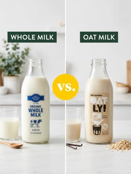 Whole Milk vs Oat Milk : The Differences in Culinary Performance, Nutritional Profiles, and Environmental Sustainability
