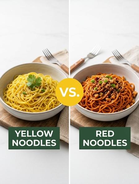 Yellow Noodles vs Red Noodles : Are They The Same? Nutritional Impact, Culinary Texture, and Ingredient Composition.